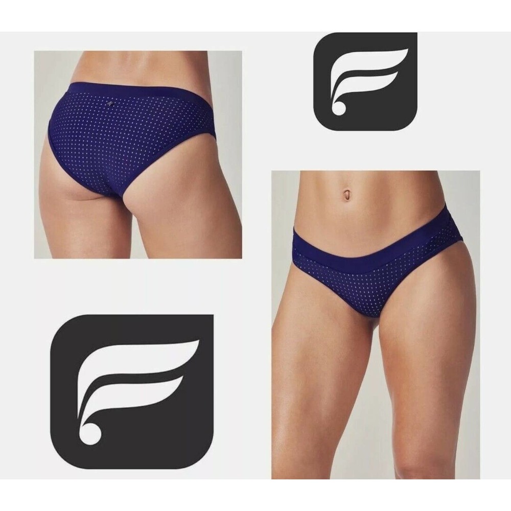 Fabletics Womens Bikini Size S Small Blue Bottoms Valentina Mesh Soft Swimwear